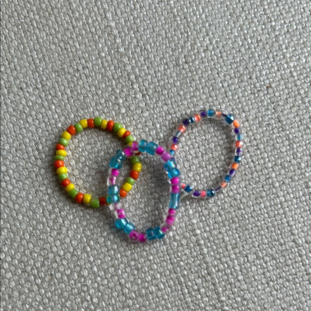 Colorful Beaded Rings Set